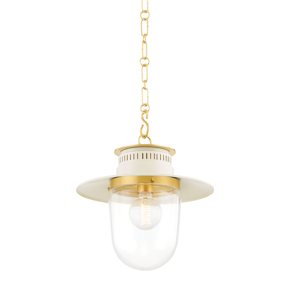 Nori Small Pendant - 1-Light - Aged Brass/Soft Cream - Mitzi H773701S-AGB/SCR