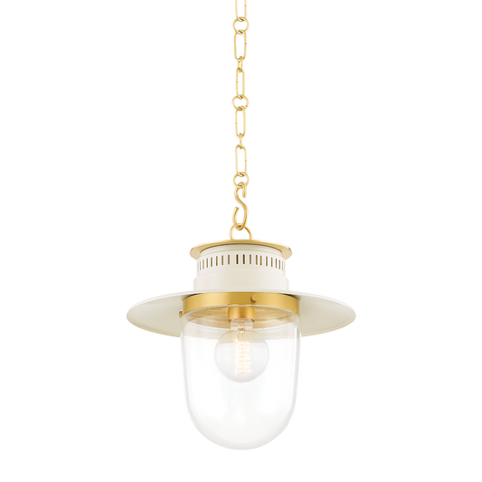 Nori Small Pendant - 1-Light - Aged Brass/Soft Cream - Mitzi H773701S-AGB/SCR