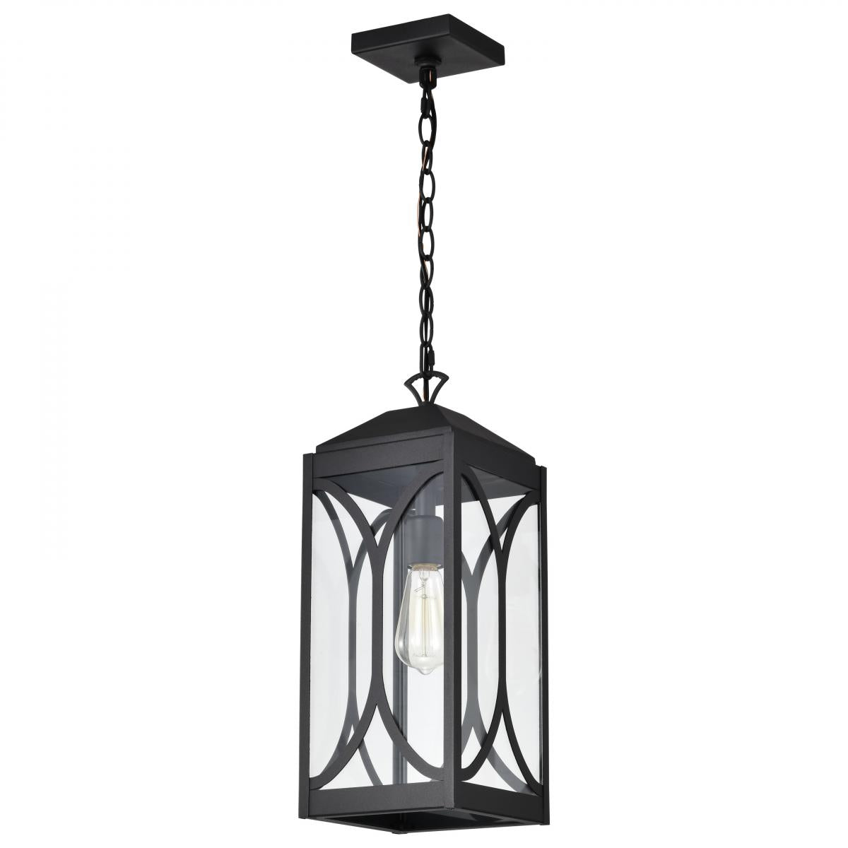 Oaklyn - 1 Light Hanging Lantern - Matte Black with Clear Glass - Satco 60-8125