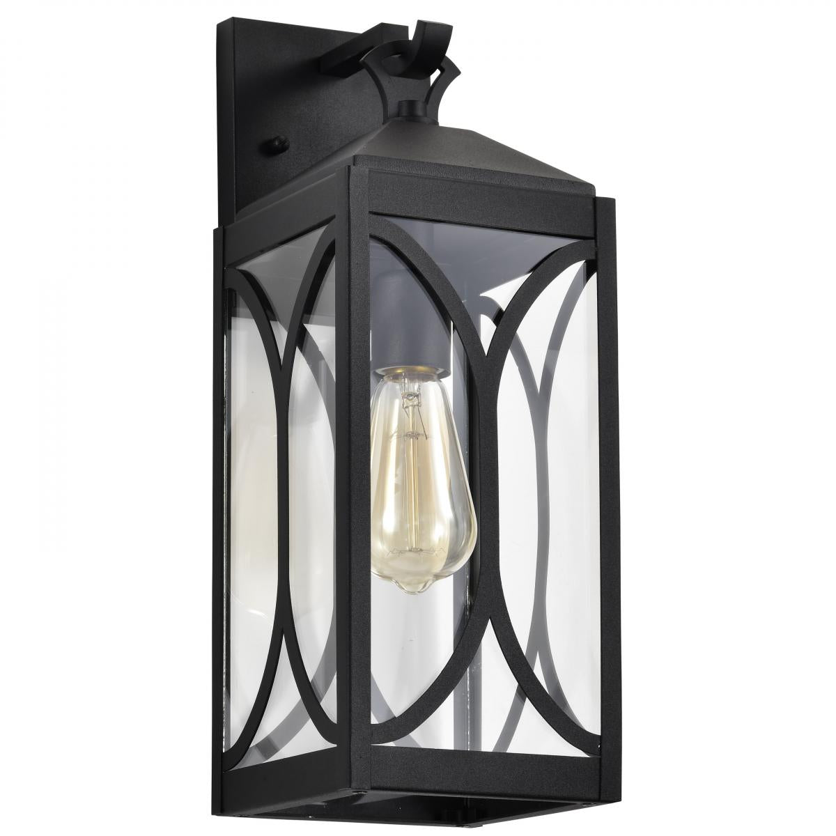 Oaklyn - 1 Light Medium Wall Lantern - Matte Black with Clear Glass - Satco 60-8122