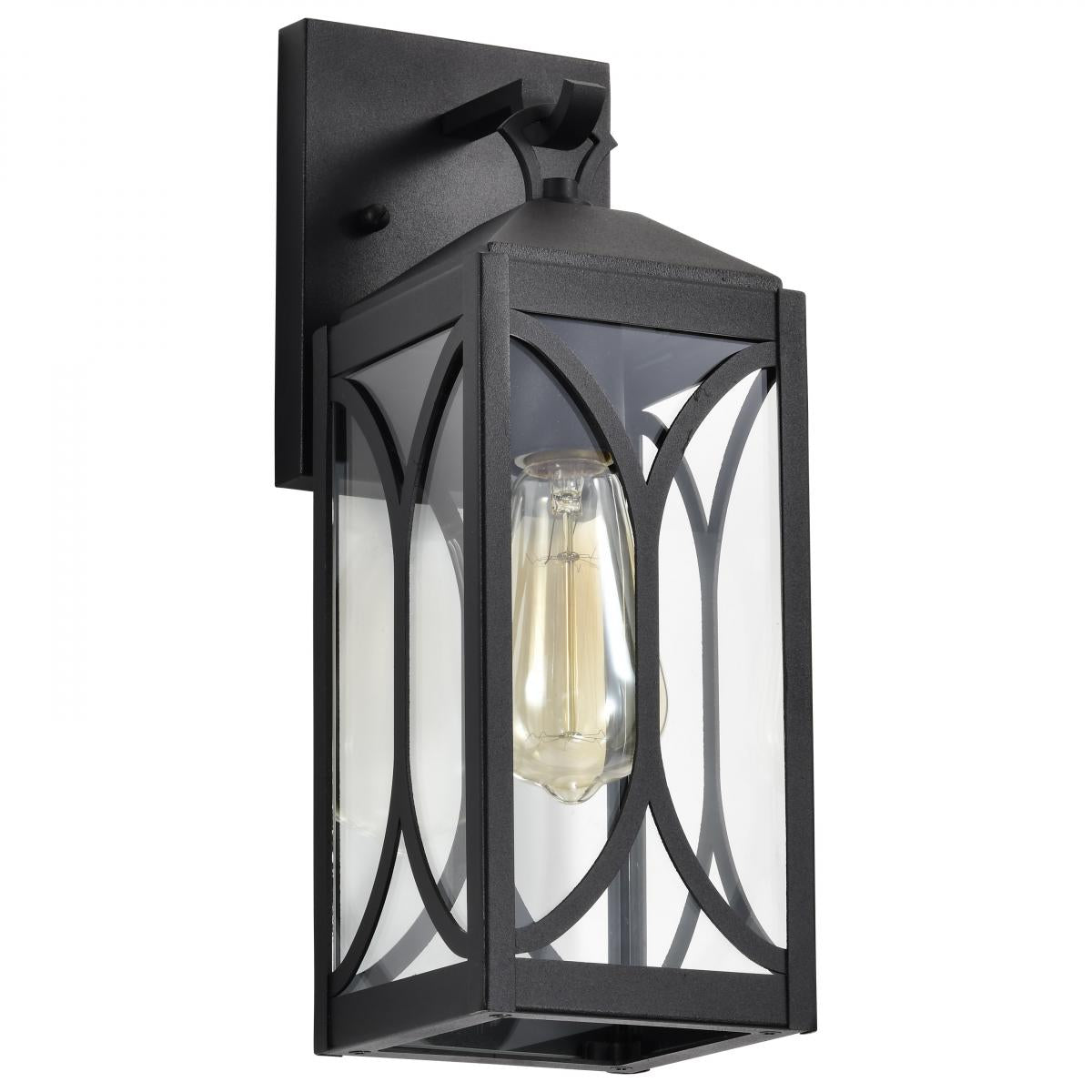 Oaklyn - 1 Light Small Wall Lantern - Matte Black with Clear Glass - Satco 60-8121