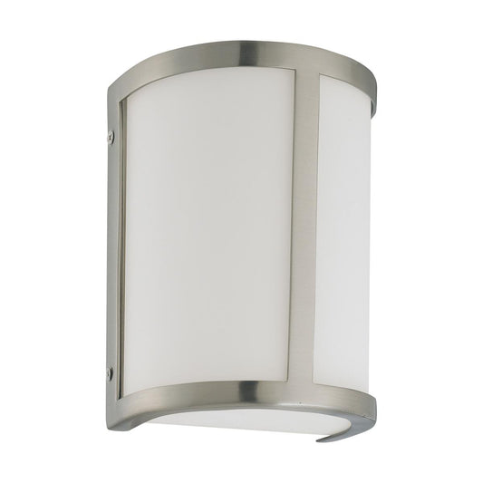 Odeon - 1 Light Wall Sconce with Satin White Glass - Brushed Nickel Finish - Satco 60-2868