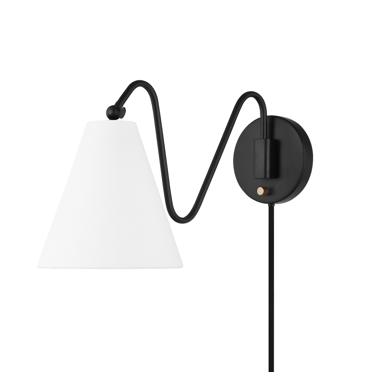 Onda Plug-In Sconce - Soft Black - Mitzi HL699101-SBK