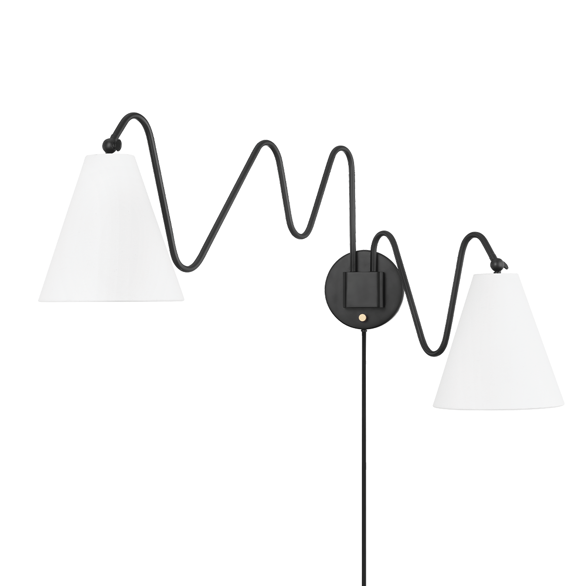 Onda Plug-In Sconce - Soft Black - Mitzi HL699102-SBK