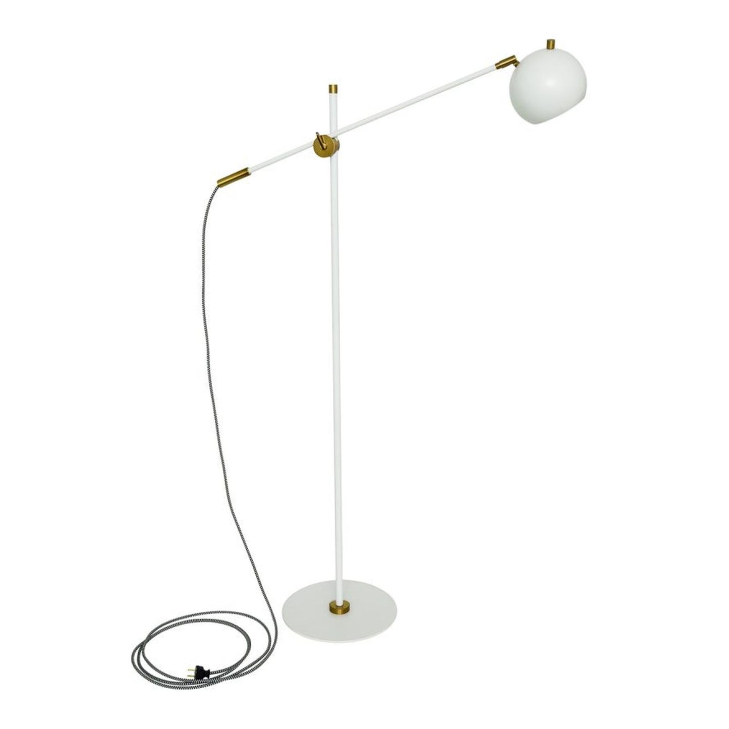 Orwell Floor Lamp - OR700-WTWB - Whie/Weathered Brass by House of Troy