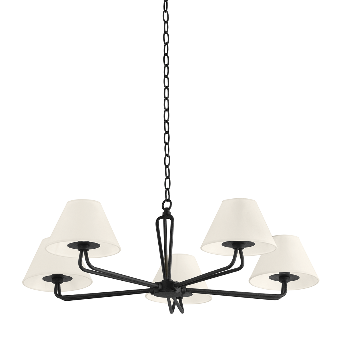 Ozias Chandelier - 5-Light - Black Iron - Troy Lighting F2536-BI