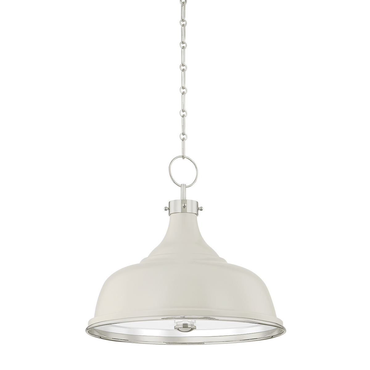 Painted No.1 Pendant - Polished Nickel/Off-White by Hudson Valley Lighting