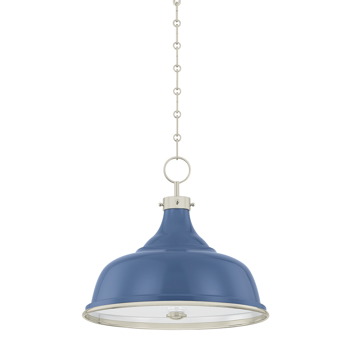 Painted No.1 Pendant - Polished Nickel/Soft French Blue by Hudson Valley Lighting
