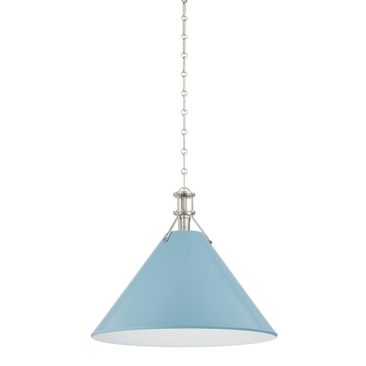Painted No.2 X-Large Pendant - Polished Nickel/Blue Bird by Hudson Valley Lighting