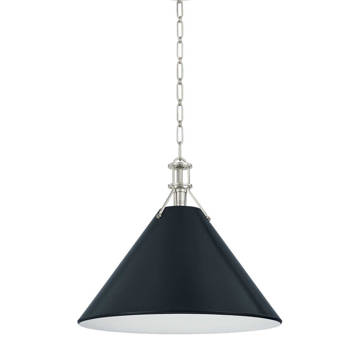 Painted No.2 X-Large Pendant - Polished Nickel/Darkest Blue by Hudson Valley Lighting