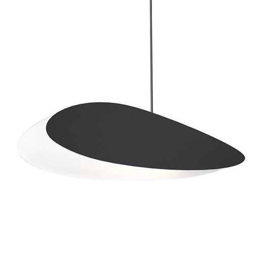 Papillons Long Oval LED Single Pendant - Satin Black by SONNEMAN