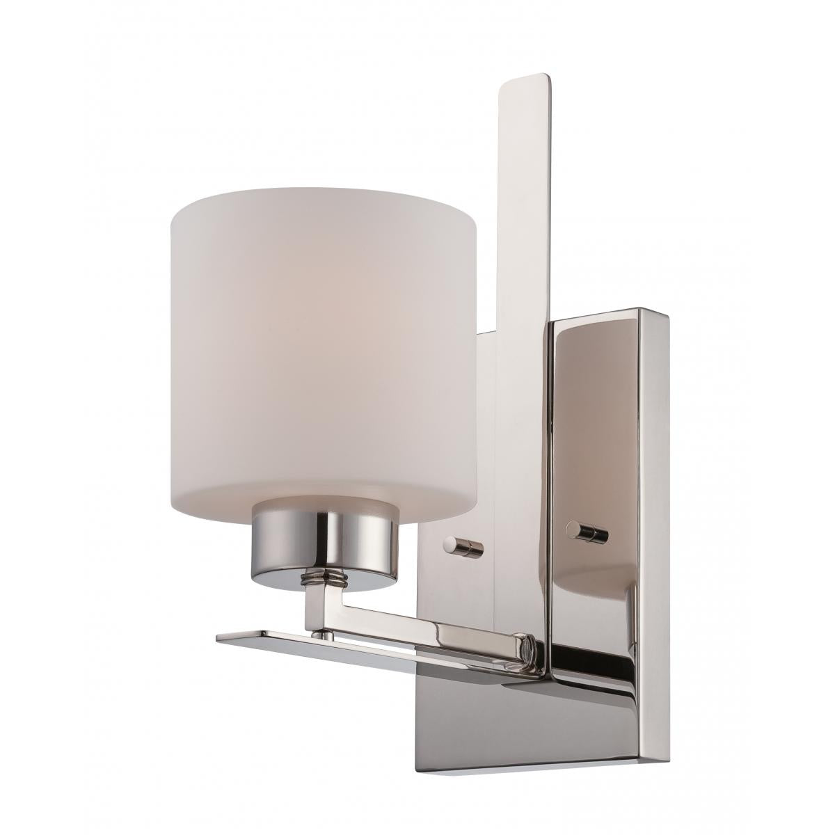 Parallel - 1 Light Vanity with Etched Opal Glass - Polished Nickel Finish - Satco 60-5201