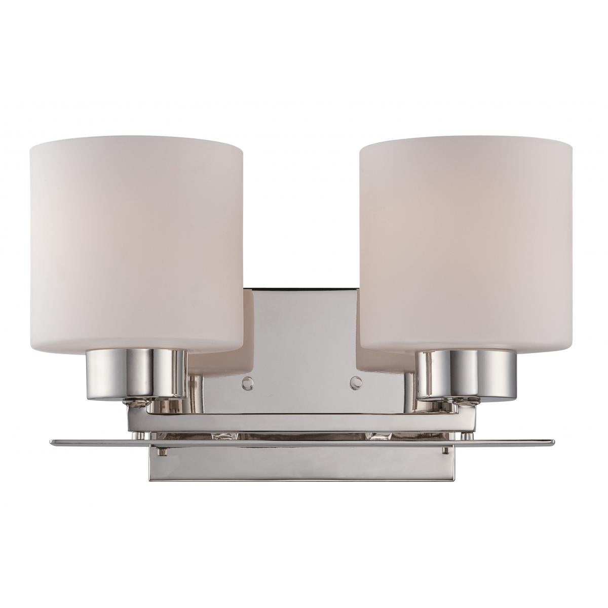 Parallel - 2 Light Vanity with Etched Opal Glass - Polished Nickel Finish - Satco 60-5202