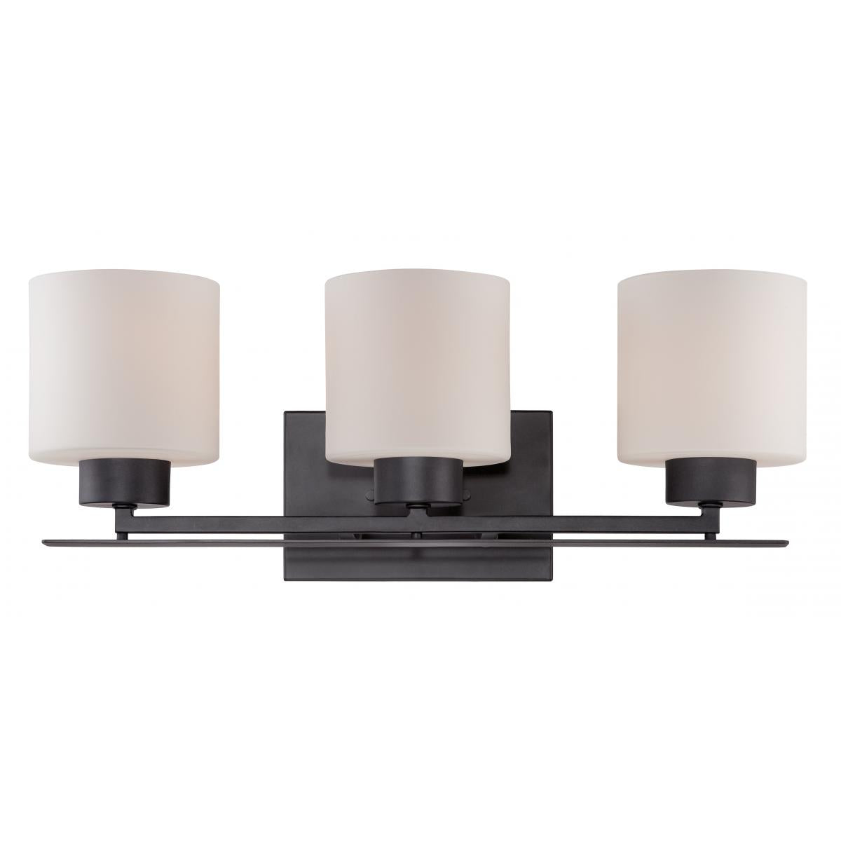 Parallel - 3 Light Vanity with Etched Opal Glass - Aged Bronze Finish - Satco 60-5303