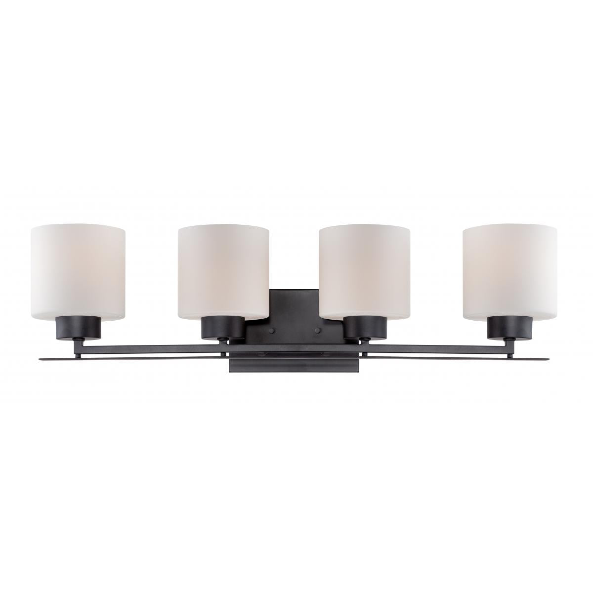 Parallel - 4 Light Vanity with Etched Opal Glass - Aged Bronze Finish - Satco 60-5304