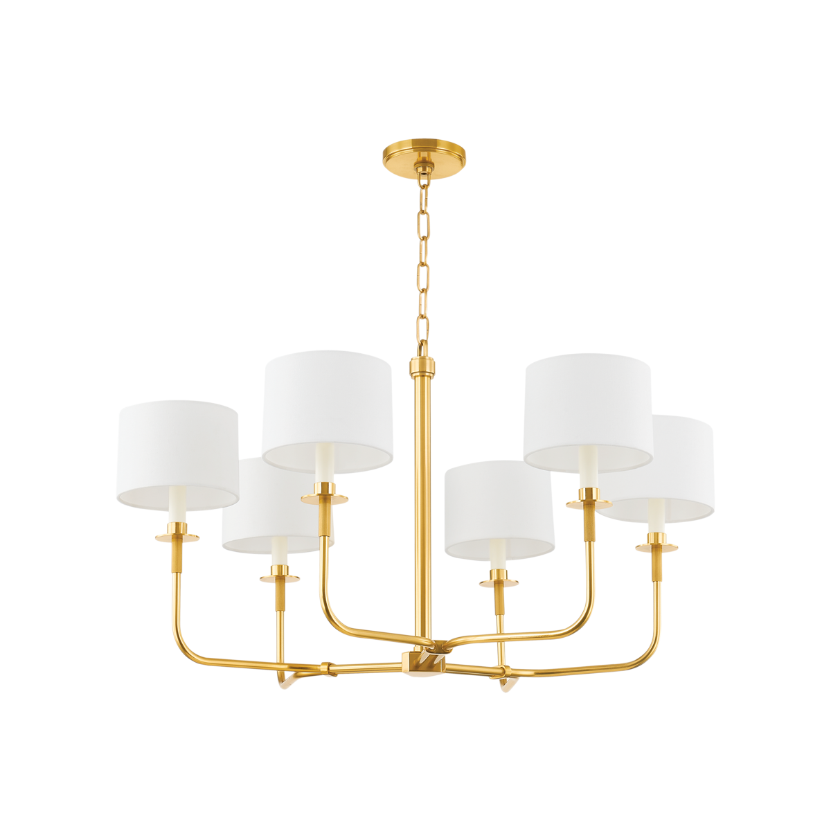 Paramus Chandelier - 6-Light - Aged Brass by Hudson Valley Lighting