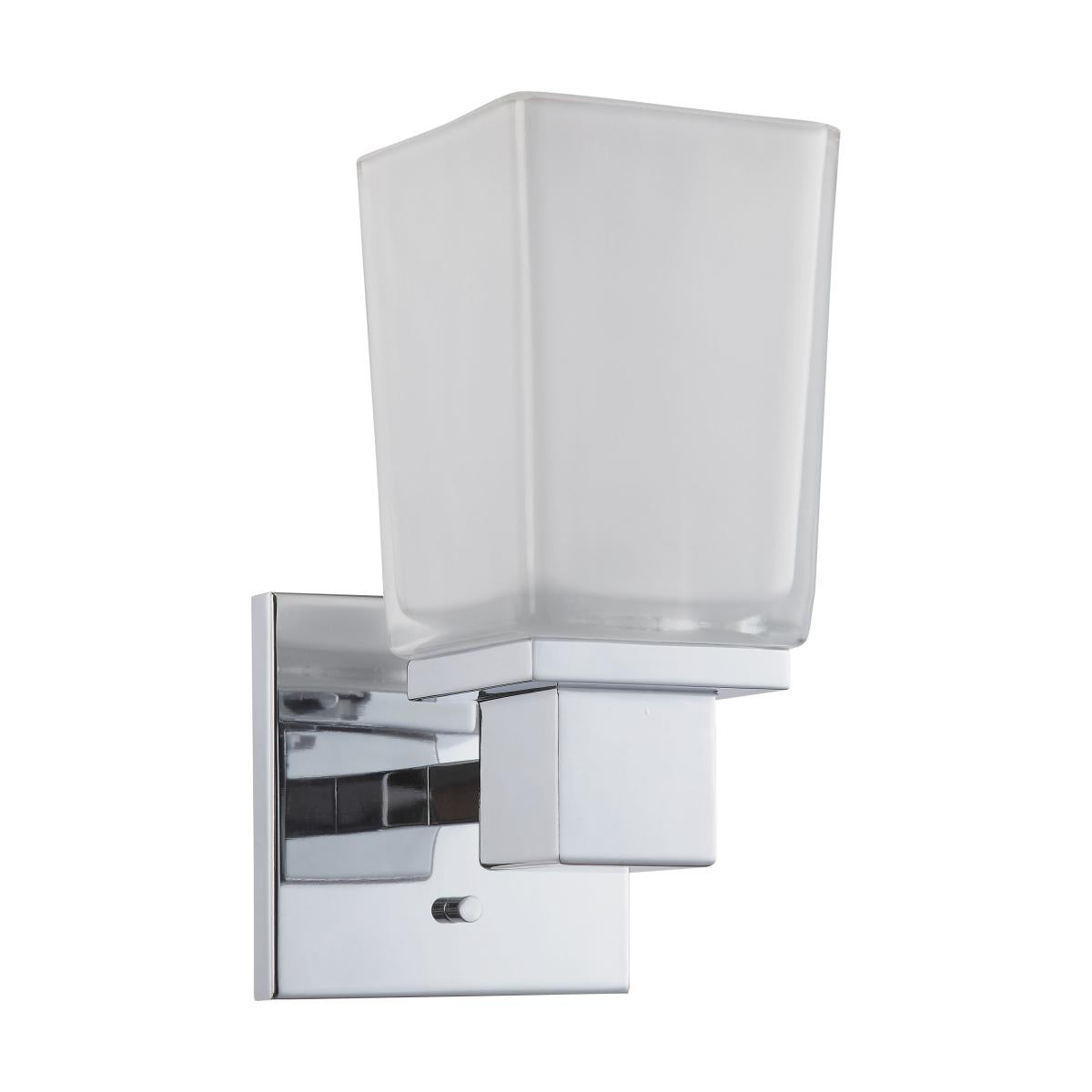 Parker - 1 Light Vanity with Sandstone Etched Glass - Polished Chrome Finish - Satco 60-4001
