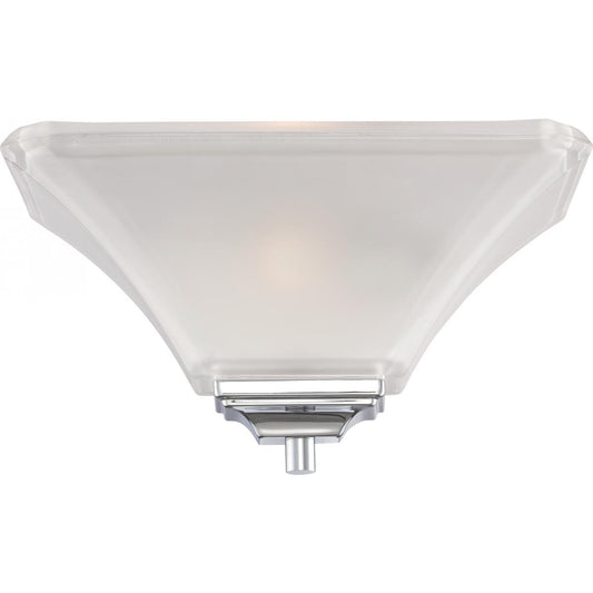 Parker - 1 Light Wall Sconce - Brushed Nickel with Sandstone Etched Glass - Polished Chrome Finish - Satco 60-5373