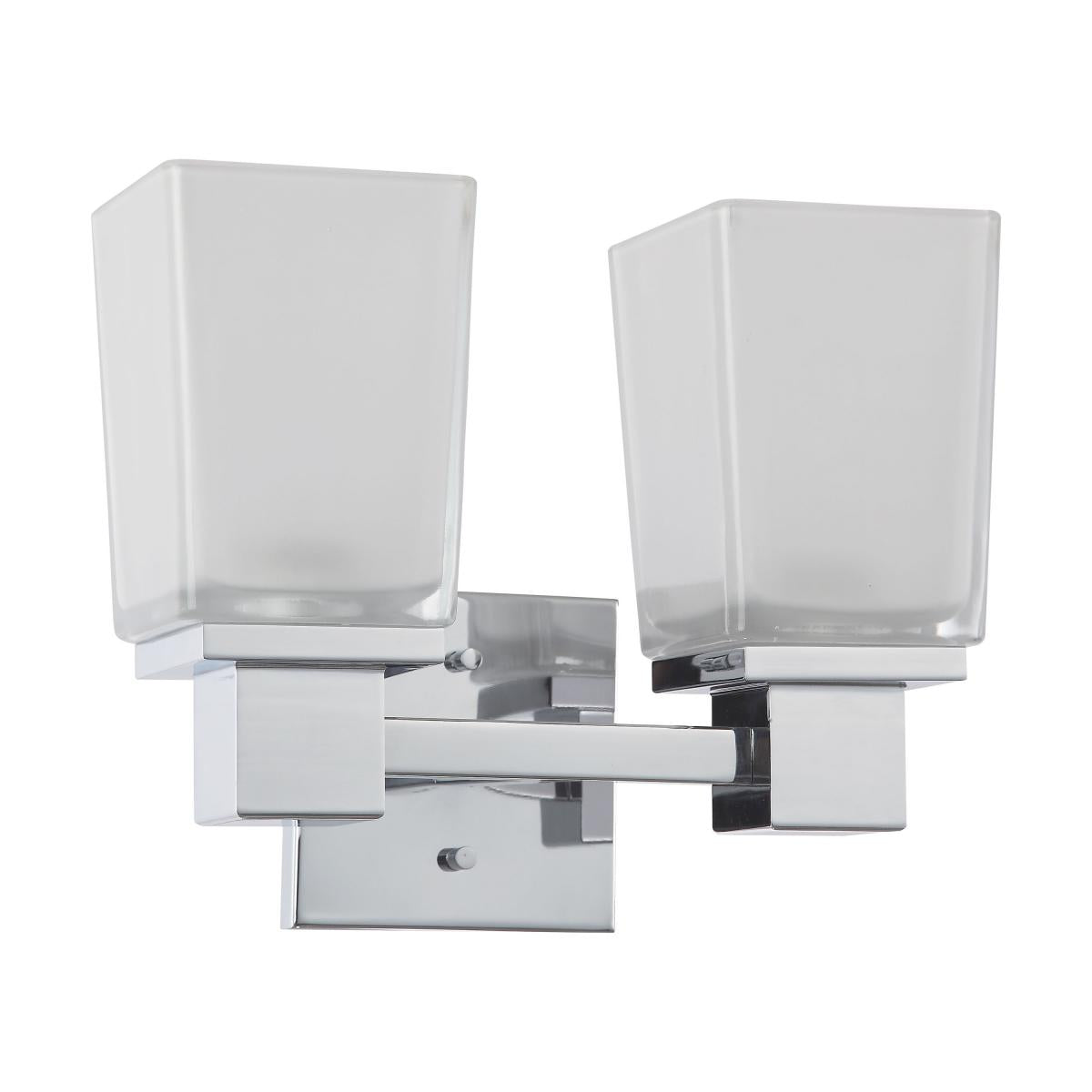 Parker - 2 Light Vanity with Sandstone Etched Glass - Polished Chrome Finish - Satco 60-4002