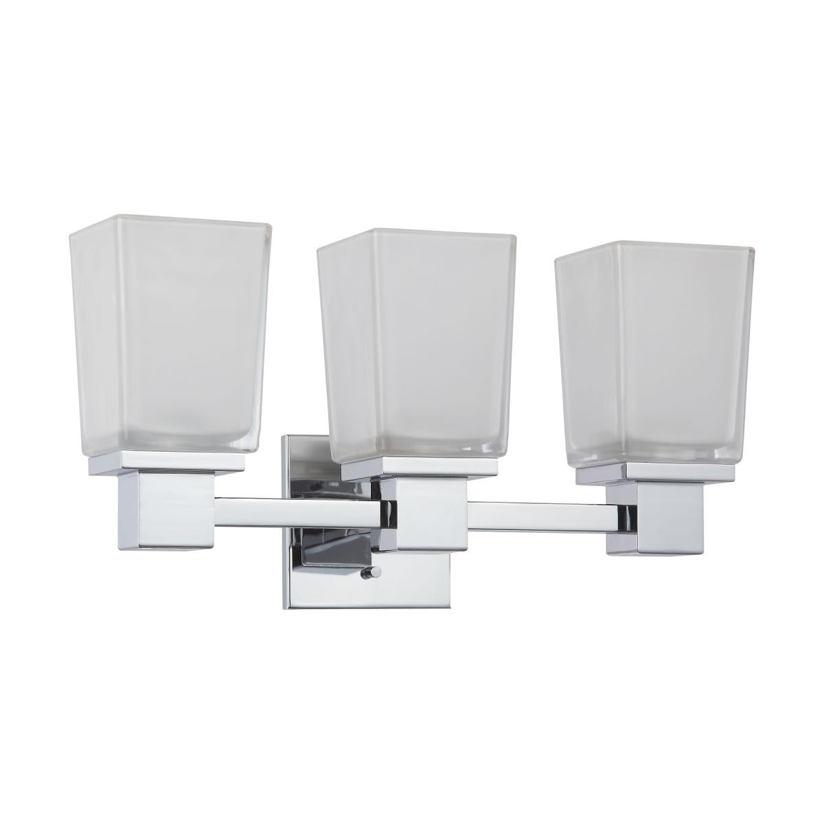 Parker - 3 Light Vanity with Sandstone Etched Glass - Polished Chrome Finish - Satco 60-4003