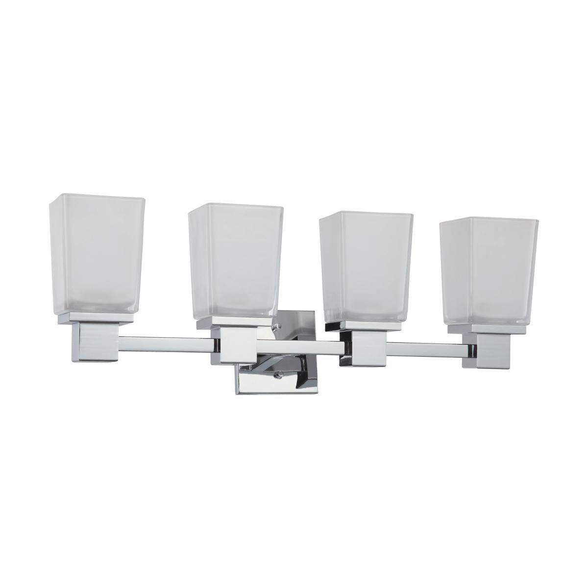 Parker - 4 Light Vanity with Sandstone Etched Glass - Polished Chrome Finish - Satco 60-4004