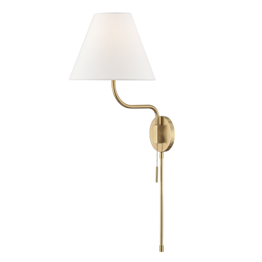 Patti Plug-In Sconce - 1-Light - Aged Brass - Mitzi HL240101-AGB