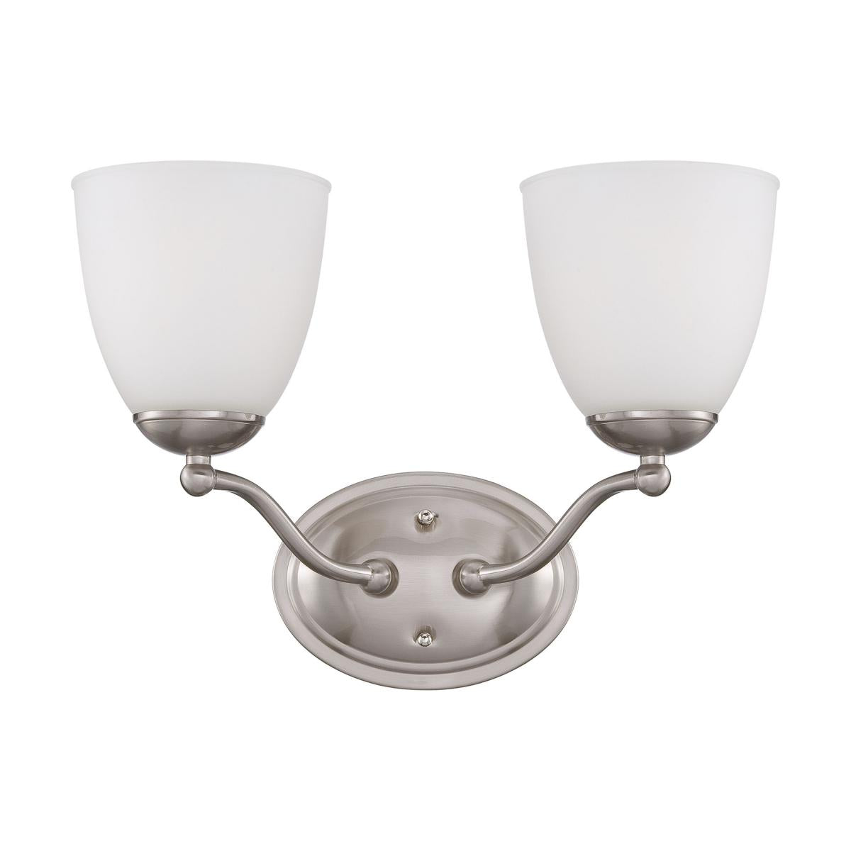 Patton - 2 Light Vanity with Frosted Glass - Brushed Nickel Finish - Satco 60-5032