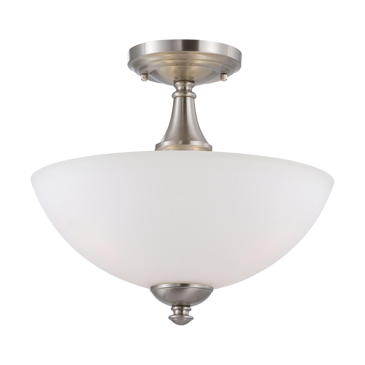 Patton - 3 Light Semi Flush with Frosted Glass - Brushed Nickel Finish - Satco 60-5044