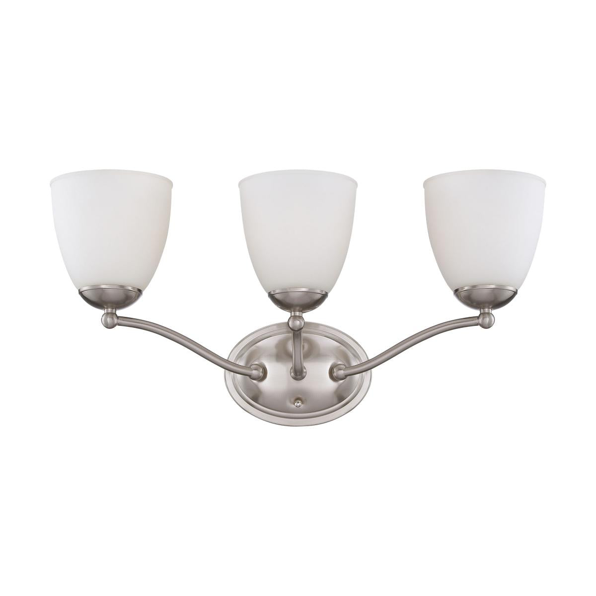 Patton - 3 Light Vanity with Frosted Glass - Brushed Nickel Finish - Satco 60-5033