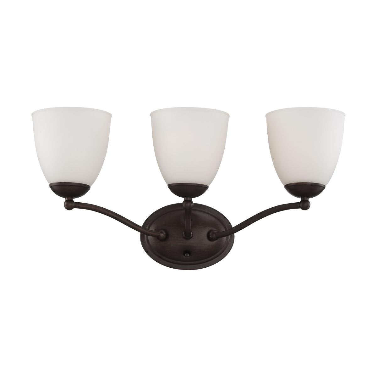 Patton - 3 Light Vanity with Frosted Glass - Prairie Bronze Finish - Satco 60-5133