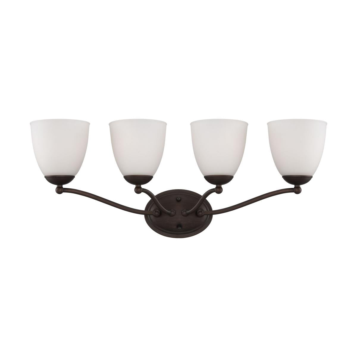 Patton - 4 Light Vanity with Frosted Glass - Prairie Bronze Finish - Satco 60-5134