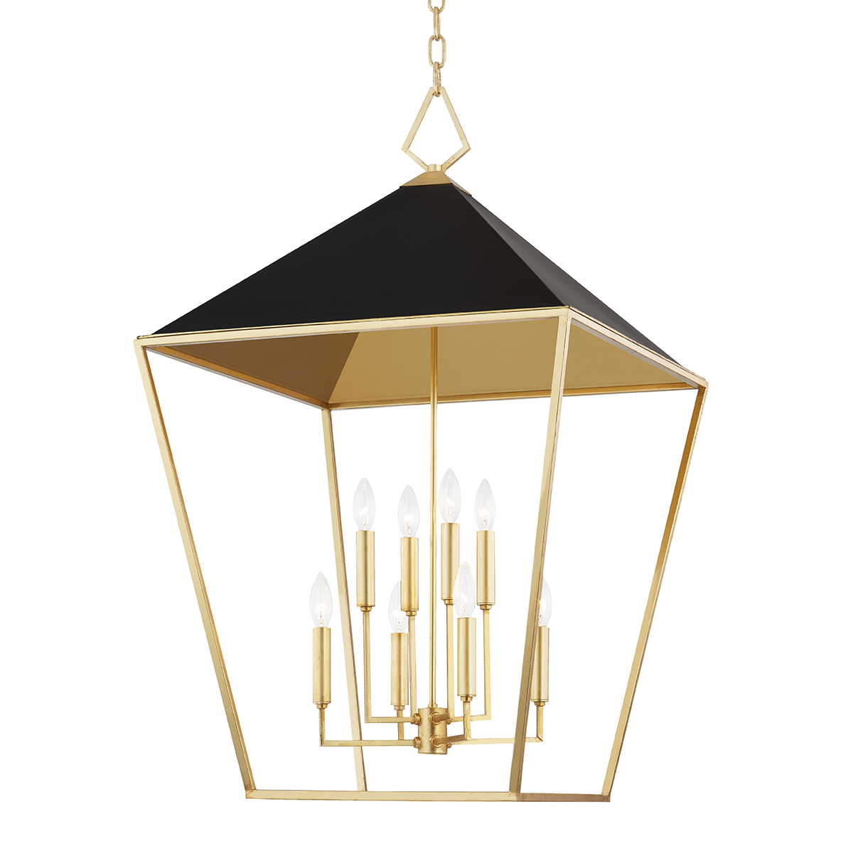 Paxton Pendant - 8-Light - Gold Leaf/Black by Hudson Valley Lighting