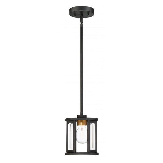 Payne - 1 Light Mini Pendant with Clear Beveled Glass - Midnight Bronze Finish - Satco 60-6412