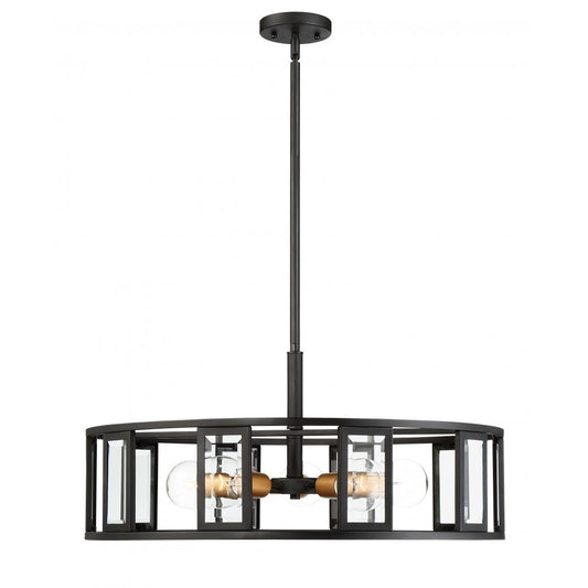 Payne - 5 Light Pendant with Clear Beveled Glass - Midnight Bronze Finish - Satco 60-6416