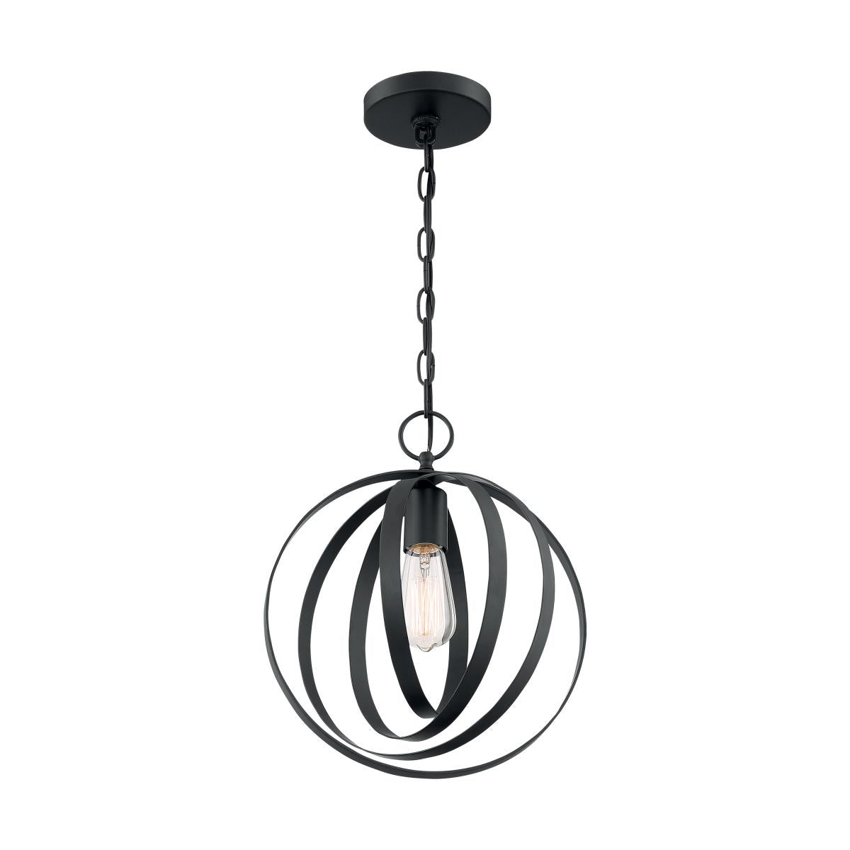 Pendleton - 1 Light Pendant with- Matte Black Finish - Satco 60-7066