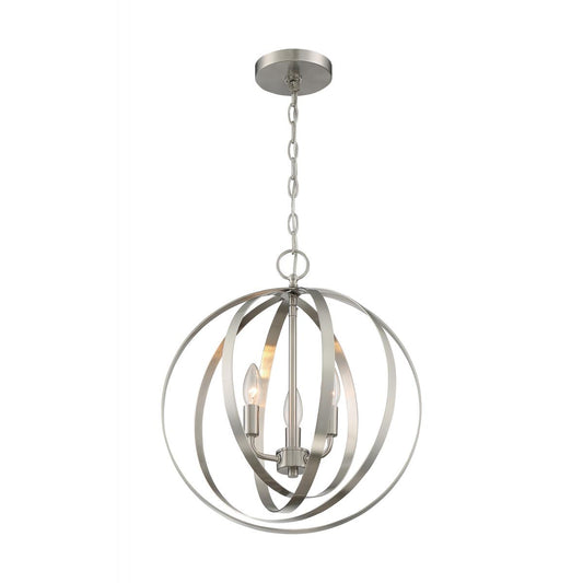 Pendleton - 3 Light Pendant with- Brushed Nickel Finish - Satco 60-7047