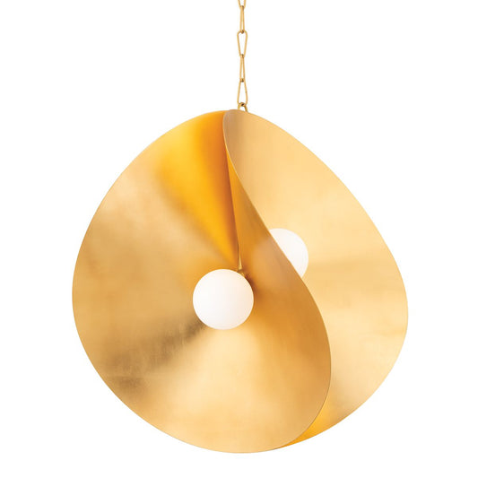 Peony Large Pendant - Gold Leaf by Corbett Lighting