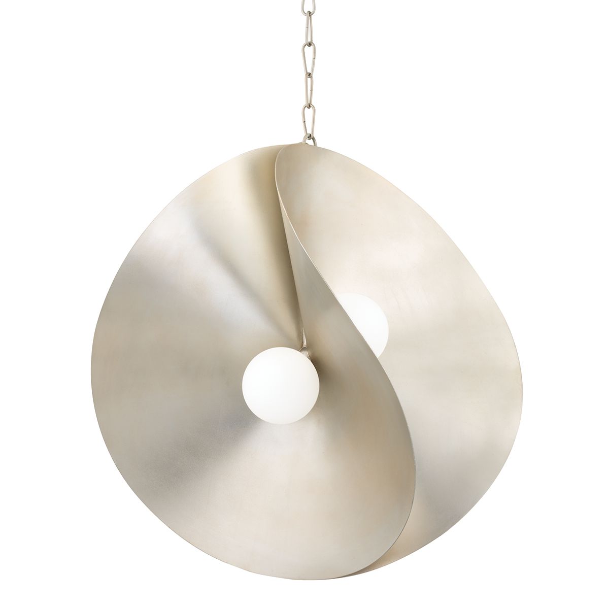 Peony Large Pendant - Warm Silver Leaf by Corbett Lighting