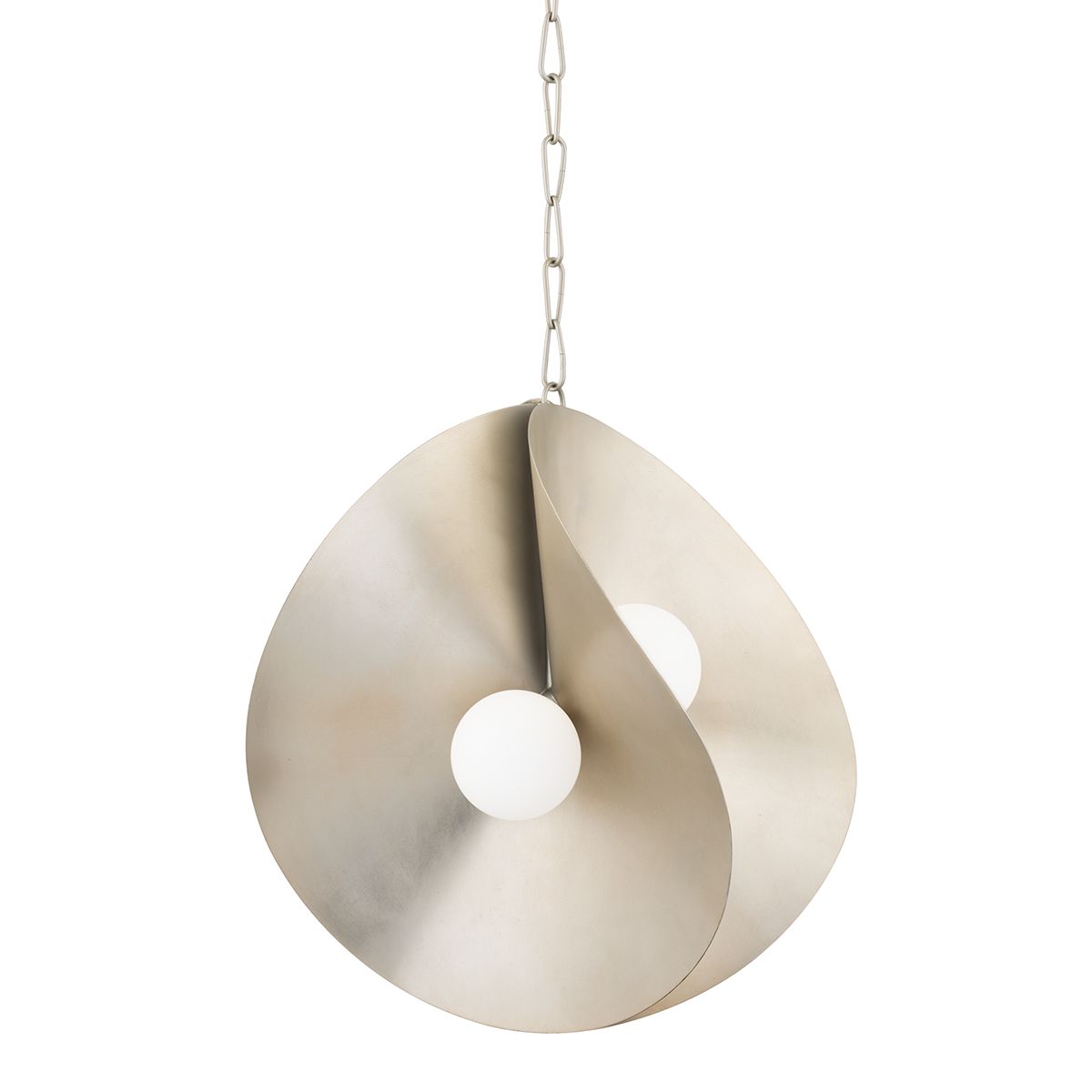 Peony Medium Pendant - Warm Silver Leaf by Corbett Lighting