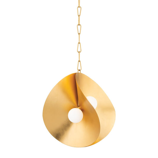Peony Pendant - Gold Leaf by Corbett Lighting