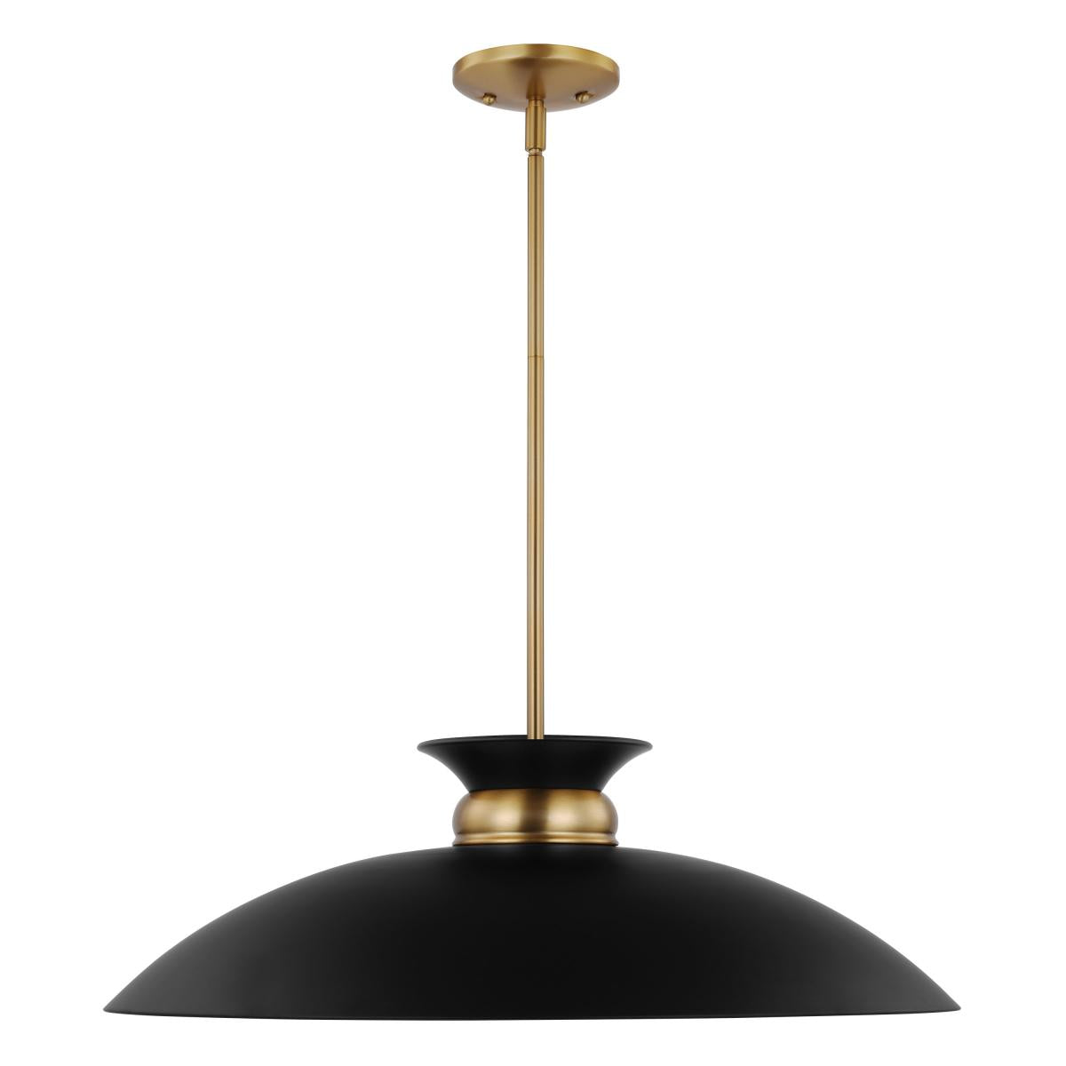 Perkins - 1 Light - Large Pendant - Matte Black with Burnished Brass - Satco 60-7462