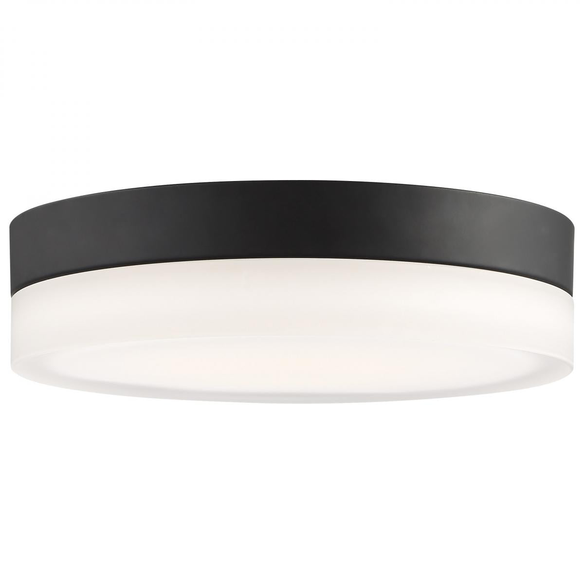 Pi - 11 Inch LED Flush Mount - Black Finish - Frosted Etched Glass - CCT Selectable - 120 Volts - Satco 62-569