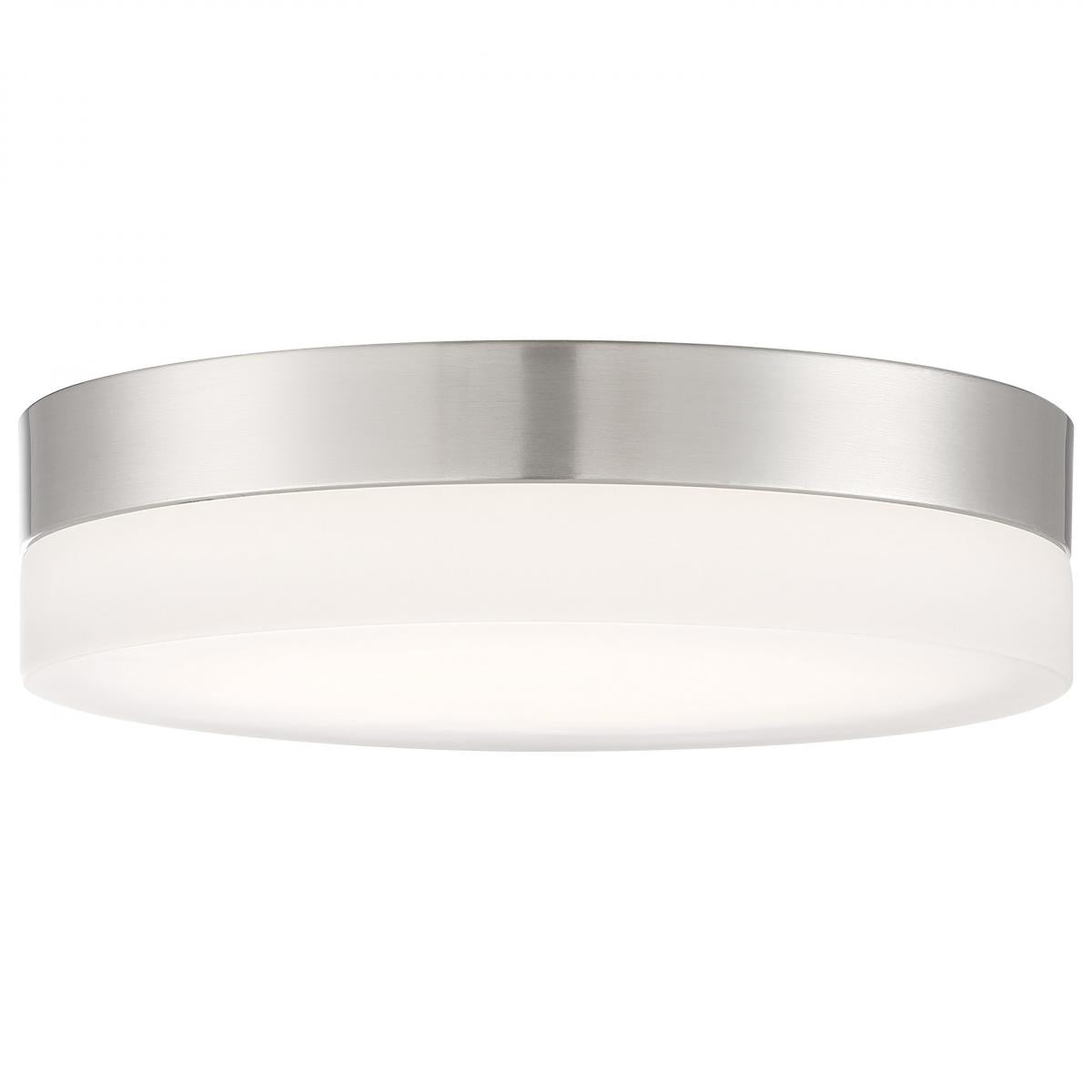 Pi - 11 Inch LED Flush Mount - Brushed Nickel Finish - Frosted Etched Glass - CCT Selectable - 120 Volts - Satco 62-559