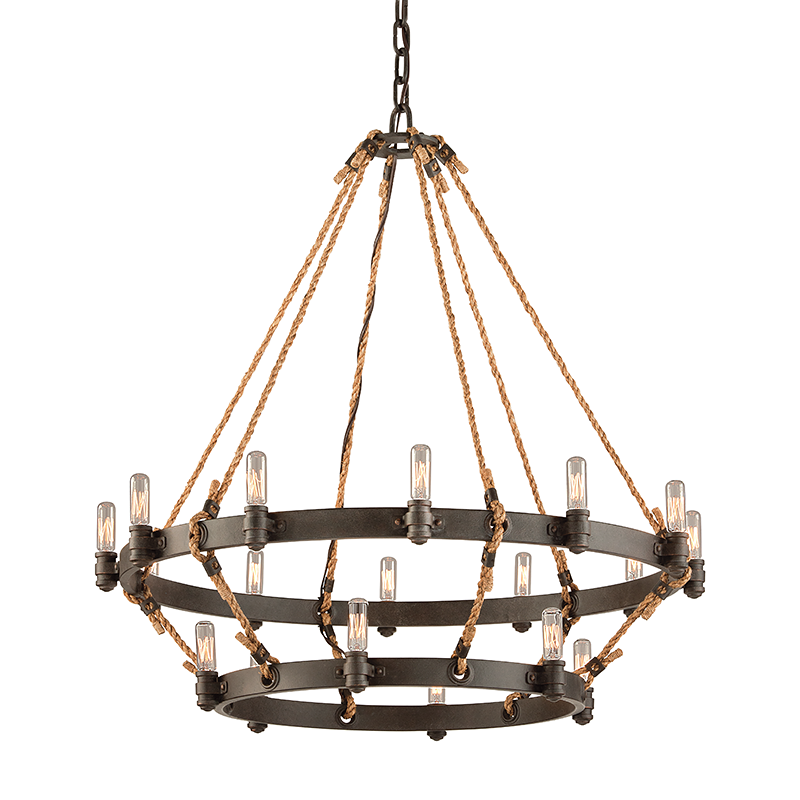Pike Place Chandelier - 18-Light - Heritage Bronze - Troy Lighting F3128-HBZ