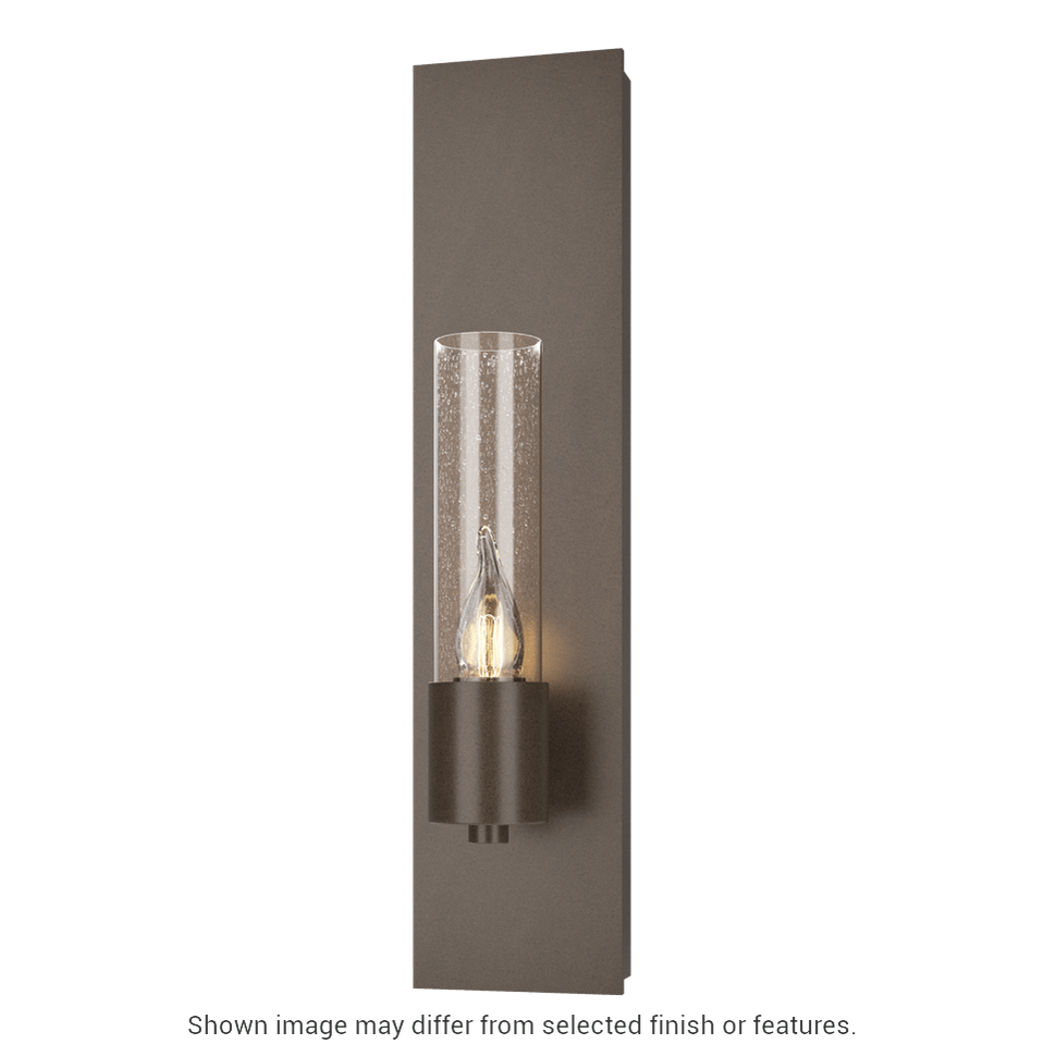 Pillar 1-Light Sconce - White - Clear Seeded Glass by Hubbardton Forge