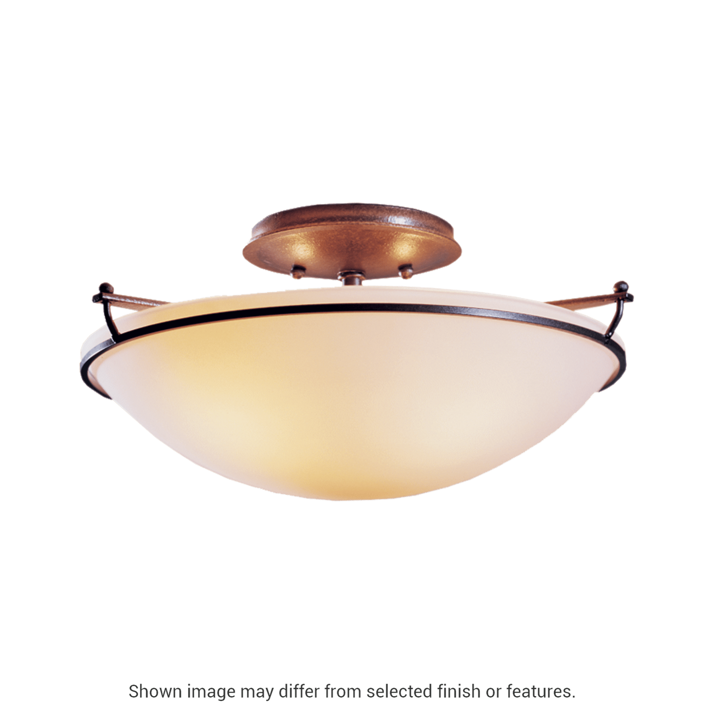 Plain Small Semi-Flush - White - Sand Glass by Hubbardton Forge