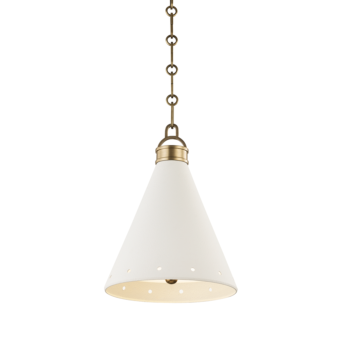 Plaster No.1 Small Pendant - Aged Brass/White Plaster by Hudson Valley Lighting