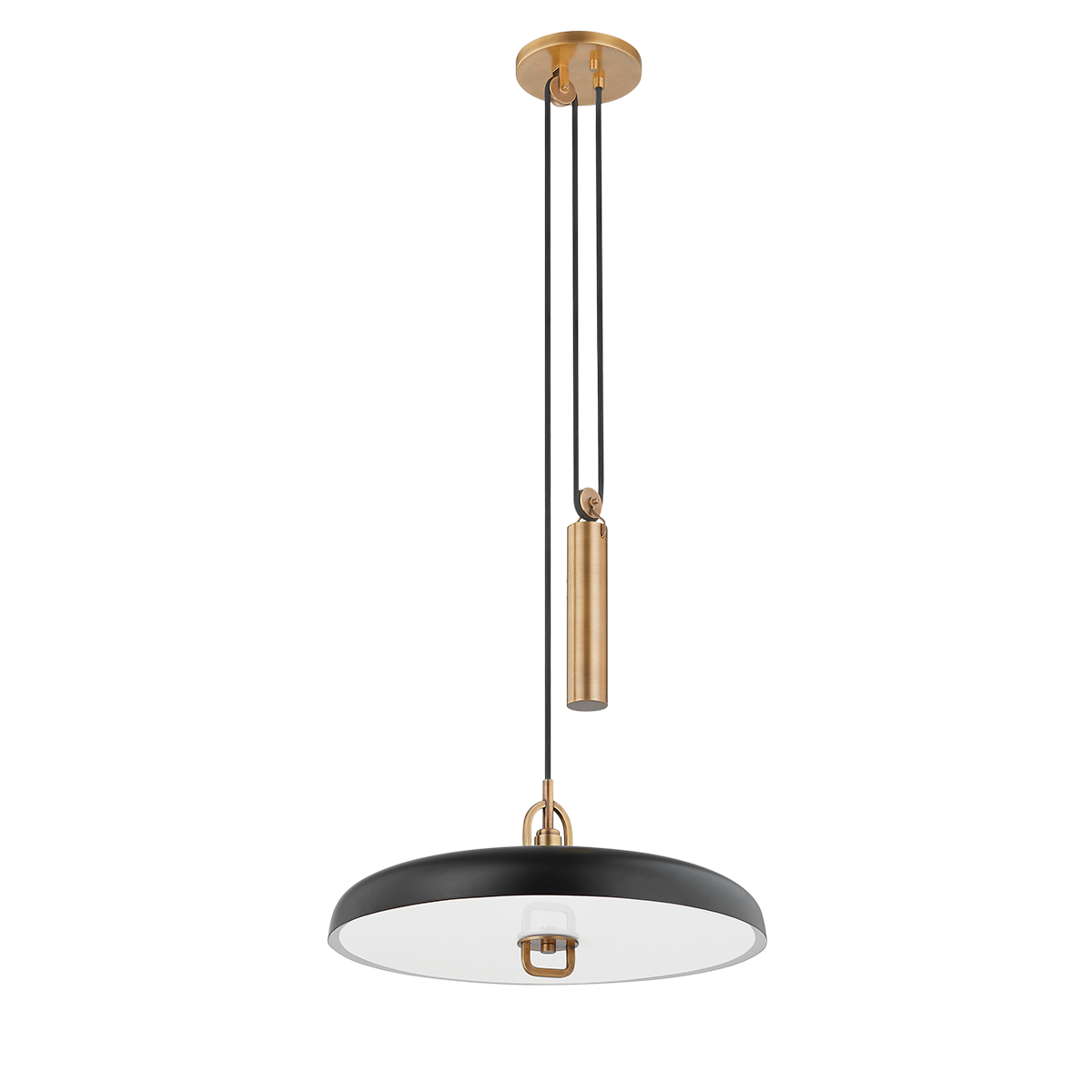 Plummet Pendant - 1-Light - Patina Brass/Soft Black - Troy Lighting F1618-PBR/SBK