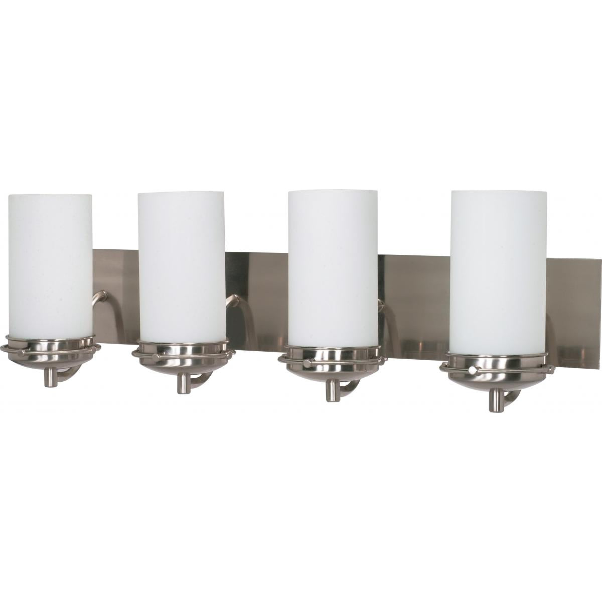 Polaris - 4 Light Vanity with Satin Frosted Glass - Brushed Nickel Finish - Satco 60-614
