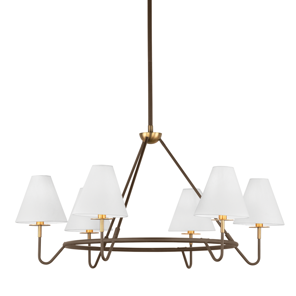 Polly Chandelier - 6-Light - Aged Brass/Bronze